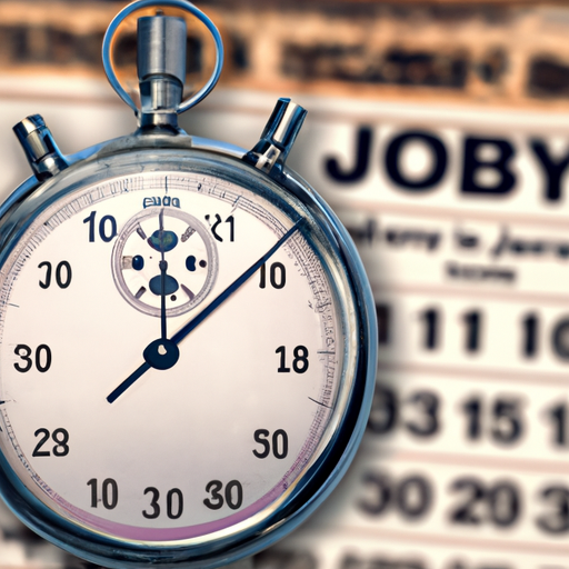 An image depicting a vintage stopwatch with a job advertisement as the background