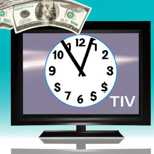 An image of a sleek, modern television screen displaying a vibrant, captivating advertisement