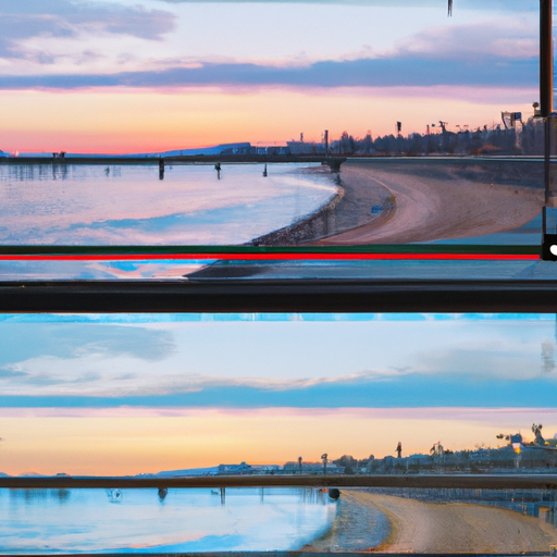 An image showcasing a computer screen split into two sections: the left side displaying the original advertisement footage, while the right side exhibits the same footage after enhancements and edits using Adobe Premiere
