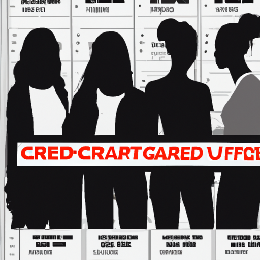 An image featuring a diverse group of young girls, surrounded by shadowy figures symbolizing suspicious job advertisements