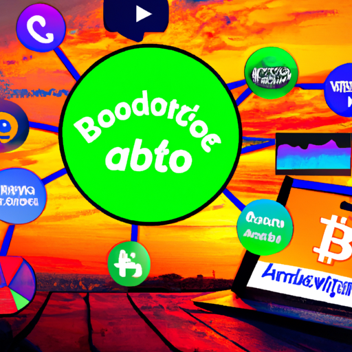 An image depicting a vibrant digital landscape with a variety of recognizable online platforms like Google AdWords, Facebook Ads, and YouTube Ads, showcasing their connection to Bitconnect's online advertising opportunities