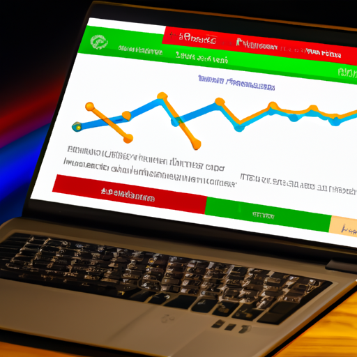 An image showcasing a laptop screen displaying a Google Adwords campaign dashboard, with vibrant graphs and charts displaying campaign performance metrics, emphasizing the benefits of online advertising with Google Adwords